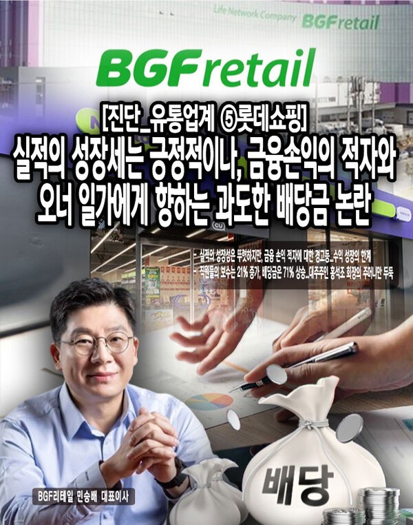 BGF리테일은 내수시장 위주의 사업을 운영하고 있기에 외환차손과 외환 손실에 대한 비중은 적은 편이다. 즉, 금융 손실의 대부분이 이자 비용에서 발생하고 있기에, 당기순이익이 성장하기 위해서는 부채비율을 비롯한 이자 비용에 대한 관리가 선행되어야 할 것으로 보인다.[본문 중에서]