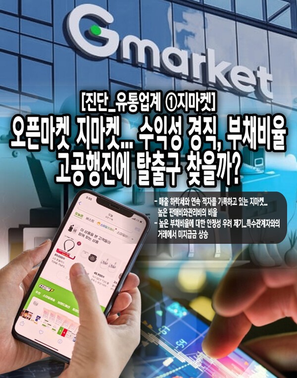 지마켓은 매출액이 역성장의 기조를 보이는 가운데, 수익성도 연속적인 적자를 기록하고 있다. 영업 외 부문의 수익으로 영업손실을 충당하고 있으나, 연속된 당기순손실로 인하여 이익잉여금은 점차 감소하고 있다. [본문 중에서]