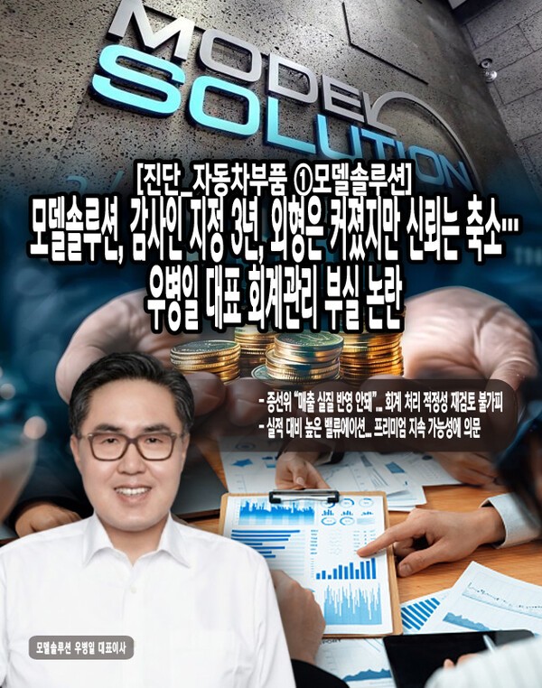모델솔루션은 그룹 계열 시너지와 글로벌 확장성 덕분에 업계 평균 이상의 밸류에이션을 유지해왔다. 그러나 이번 회계처리 위반과 감사인 지정 조치는 기업가치의 기반인 투명성·내부통제 신뢰성에 직접적인 타격을 입혔다. [본문 중에서]